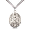 Sterling Silver St. Norbert of Xanten Catholic patron saint medal necklace 1 inch by Bliss Manufacturing