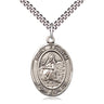 Sterling Silver St. Ephrem patron saint medal necklace with 24 inch curb chain by Bliss Manufacturing