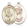 14kt Solid Gold St. Christopher Baseball Medal Pendant 1 x 3/4 inch handcrafted by Bliss Manufacturing