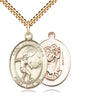 14kt Gold Filled St. Christopher Soccer Medal Necklace 1x3/4 inch on 24 inch chain by Bliss Manufacturing