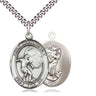 Sterling silver St. Christopher soccer medal necklace 1 inch pendant 24 inch curb chain handcrafted by Bliss USA
