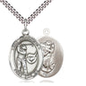 Sterling Silver St Christopher Golf Medal Necklace 1 inch pendant 24 inch chain handmade by Bliss USA