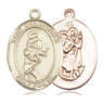 14kt Solid Gold St. Christopher Softball Medal Pendant 1x3/4 inch handcrafted by Bliss