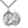 Sterling Silver St. Christopher Softball Medal Necklace 1x3/4 inch with 24 inch chain by Bliss