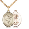 14kt Gold Filled St Christopher Track and Field Medal Necklace 1 inch by 3/4 inch on 24 inch Curb Chain by Bliss