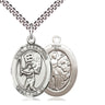 Sterling Silver St. Sebastian Baseball Medal Necklace 1 x 3/4 inch with 24 inch Chain by Bliss
