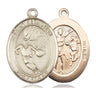 14kt Solid Gold St. Sebastian Basketball Medal Pendant 1x3/4 inch handcrafted by Bliss Manufacturing