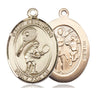 14kt Solid Gold St. Sebastian Tennis Medal Pendant 1 inch by 3/4 inch handcrafted by Bliss