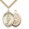 14kt Gold Filled St. Sebastian Softball Medal Necklace 1x3/4 inch with 24 inch chain by Bliss