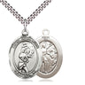 Sterling Silver St. Sebastian Softball Medal Necklace 1 inch with 24 inch Chain by Bliss Manufacturing