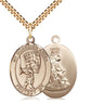 14kt gold filled guardian angel baseball medal pendant necklace 1 inch medium size 24 inch chain by Bliss