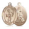 14kt solid gold guardian angel baseball medal pendant, 1 inch by 3/4 inch, handmade in USA by Bliss