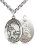 Sterling Silver Guardian Angel Football Pendant Necklace 1x3/4 inch with 24 inch curb chain handcrafted by Bliss
