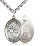 Sterling Silver Guardian Angel Basketball Medal Necklace 1 inch x 3/4 inch pendant on 24 inch chain handmade by Bliss