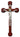 10 inch Cherry Wood Wall Crucifix with detailed resin corpus, contemporary Catholic design, made in USA