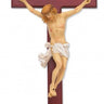 15 inch cherry stained wood wall crucifix handcrafted Catholic cross with gift box