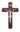 Cherry Finish Sick Call Set - 12" Crucifix with Candles & Holy Water