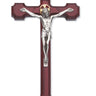 8 inch cherry wood wall crucifix traditional Catholic design natural finish gift boxed