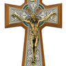 8 inch walnut Celtic wall crucifix with intricate knotwork handcrafted by Autom