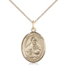 14kt Gold Filled St. Albert the Great patron saint medal necklace with 3/4 inch medal on 18 inch curb chain by Bliss