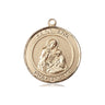 14kt Solid Gold St. Ann Patron Saint Medal Pendant 3/4 x 5/8 inch Handcrafted by Bliss USA
