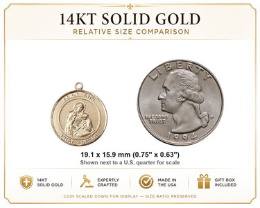 Colgante de oro macizo de 14 quilates de Santa Ana Mediana | 3/4" x 5/8" | Hecho en EE. UU. por Bliss
