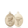 14kt Solid Gold St. Agatha Nurse Patron Saint Medal Pendant by Bliss Manufacturing USA