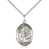 Sterling Silver St. Anthony of Padua Medal Necklace 3/4 x 1/2 inch pendant on 18 inch chain by Bliss USA