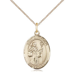 Gold Filled St. Augustine Patron Saint Medal Necklace 3/4 x 1/2 inch on 18 inch Chain by Bliss