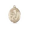 14kt Solid Gold St. Augustine Patron Saint Medal Pendant 3/4 x 1/2 inch by Bliss