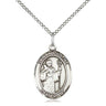 Sterling Silver St. Augustine Patron Saint Medal Necklace 3/4 x 1/2 inch with 18 inch Chain by Bliss