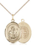 14kt Gold Filled St. Benedict Patron Saint Medal Necklace 3/4 x 1/2 inch with 18 inch chain handmade by Bliss