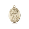 14kt solid gold St. Boniface patron saint medal pendant 3/4 inch, handcrafted heirloom quality by Bliss Manufacturing USA