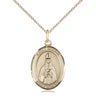14kt gold filled St. Blaise patron saint medal necklace with 3/4 inch pendant on 18 inch curb chain, handcrafted by Bliss Manufacturing USA