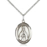 Sterling Silver St. Blaise Patron Saint Medal Necklace 3/4 x 1/2 inch with 18 inch Chain by Bliss Manufacturing