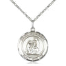 Sterling silver St. Catherine of Siena patron saint medal necklace with 18-inch chain, handcrafted by Bliss Manufacturing