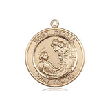 14kt Solid Gold St. Cecilia Medal Pendant 3/4 x 5/8 inch Handcrafted USA Bliss Manufacturing