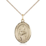 Gold Filled St. Bernadette patron saint medal necklace with 18 inch chain, 3/4 x 1/2 pendant by Bliss