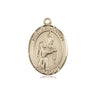 14kt solid gold St. Bernadette patron saint medal pendant, 3/4 x 1/2, handcrafted by Bliss