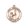 14kt solid gold St. Bernadette patron saint medal pendant, 3/4 x 5/8, handcrafted by Bliss