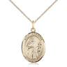 14kt Gold Filled St. Brendan the Navigator Catholic Patron Saint Medal Necklace 3/4 x 1/2 inch on 18 inch Chain by Bliss