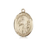 14kt Solid Gold St. Brendan the Navigator Catholic Patron Saint Medal Pendant 3/4 x 1/2 inch by Bliss Manufacturing