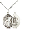 Sterling Silver St. Brendan the Navigator Navy Patron Saint Medal 3/4x1/2 inch on 18 inch chain by Bliss