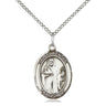 Sterling Silver St. Brendan the Navigator Patron Saint Medal Necklace 3/4 x 1/2 inch on 18 inch chain handcrafted by Bliss USA