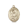 14kt Solid Gold St. Camillus of Lellis Medal Pendant 3/4 x 1/2 inch Handcrafted USA Bliss