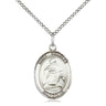 Sterling Silver St. Charles Borromeo patron saint medal necklace with 18 inch chain by Bliss Manufacturing