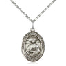 Sterling Silver St. Catherine Laboure patron saint medal necklace 3/4 inch pendant 18 inch chain Bliss USA