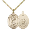 14kt Gold Filled St. Christopher Navy Medal Necklace 3/4x1/2 on 18 inch Chain by Bliss