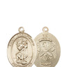 14kt solid gold St Christopher National Guard medal pendant 3/4 inch by 1/2 inch handcrafted by Bliss