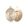 14kt Solid Gold St Christopher Paratrooper Medal Pendant 3/4x1/2 inch Bliss USA made